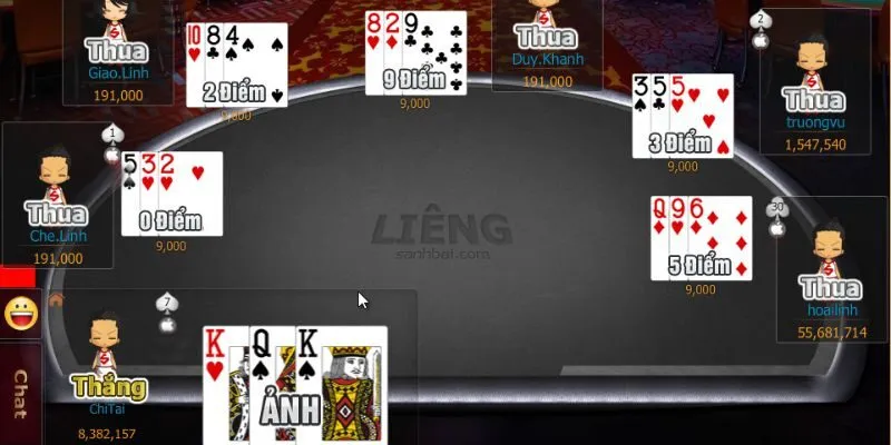 Các quy tắc khi tham gia đánh bài liêng trên sin88